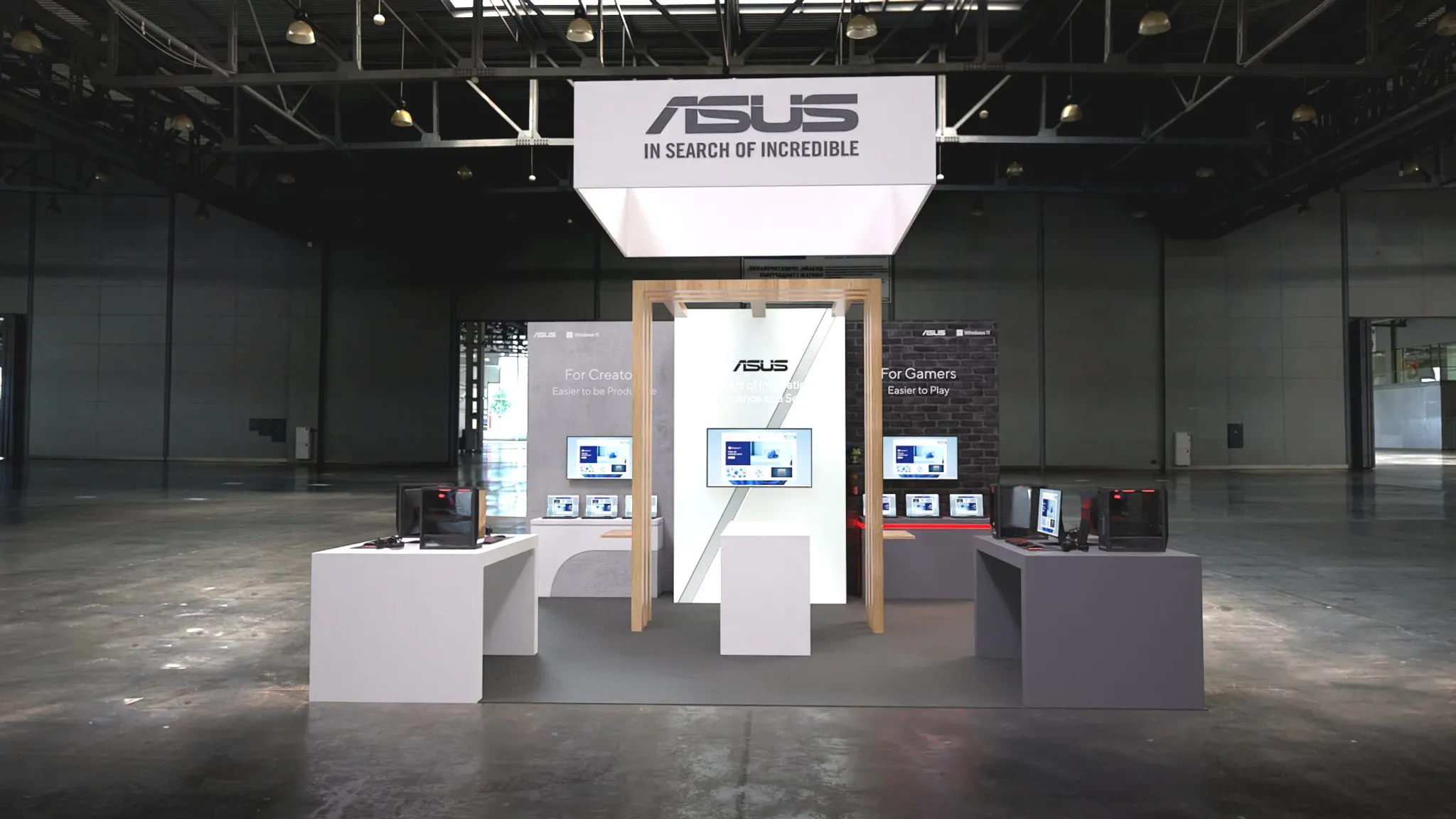 20x20 Island booth design by Reaction Space